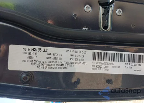 2015 Chrysler 300 Limited from USA, damaged, VIN 2C3CCAAGXFH820276